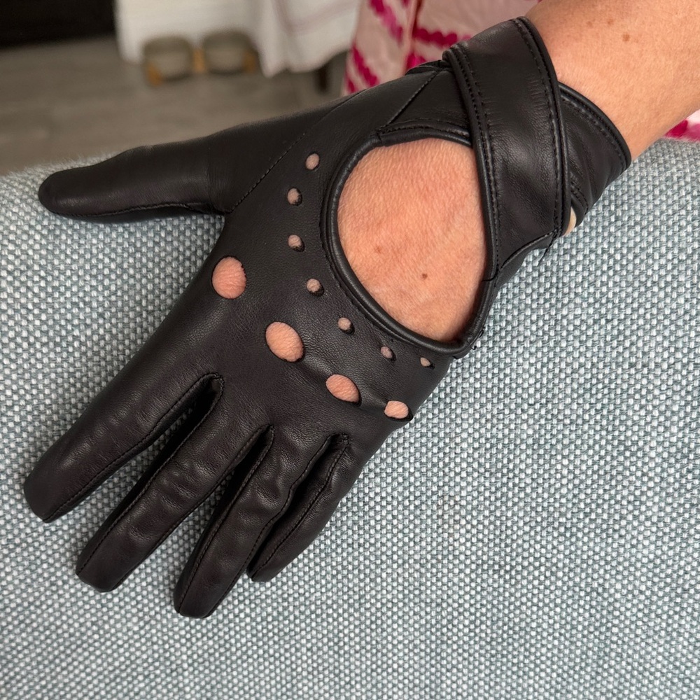 Agent Provocateur Black Leather Gloves, NWOT